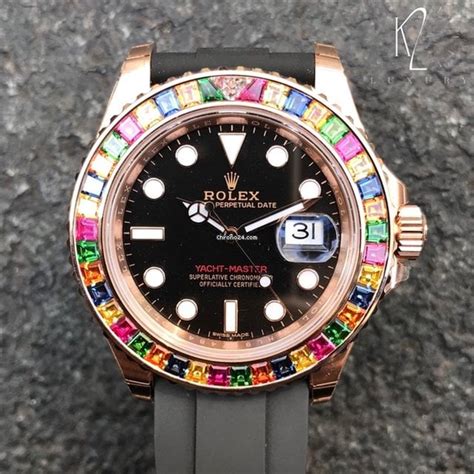 rolex tutti frutti rose gold.